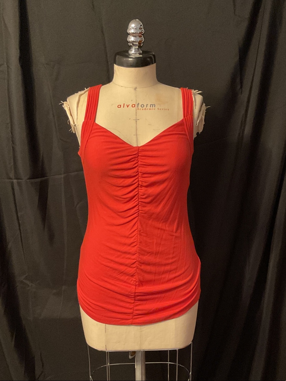 Women's Red Ruched Tank Top